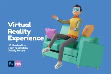 Virtual Reality-Erlebnis 3D Illustration Pack