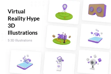 Virtual Reality Hype 3D Illustration Pack