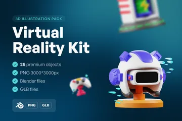 Virtual Reality Kit 3D Icon Pack