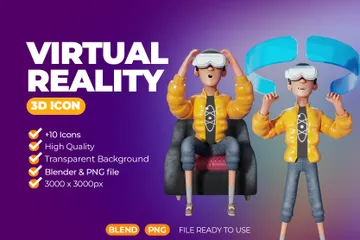 Virtual Reality-Reaktion 3D Illustration Pack