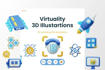 Virtualidade Pacote de Illustration 3D