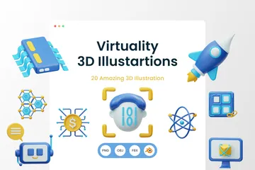 Virtualität 3D Illustration Pack