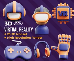 Virtuelle Realität 3D Icon Pack