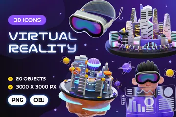 Virtuelle Realität 3D Icon Pack