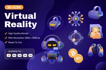 Virtuelle Realität 3D Icon Pack