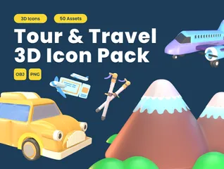 Visite et voyage Pack 3D Icon