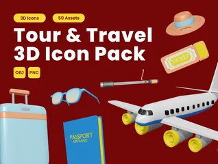 Visite et voyage Pack 3D Icon
