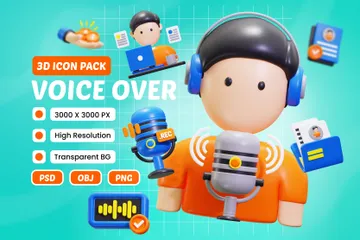 Voice Over 3D Icon Pack