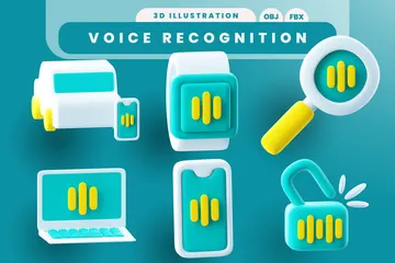 Voice Recognition 3D Icon Pack