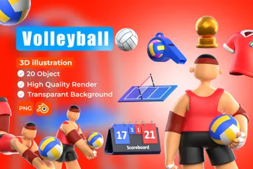 Vóleibol Paquete de Illustration 3D