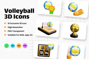 Voleibol Pacote de Icon 3D