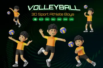 Volleyball Boy 3D Illustration Pack