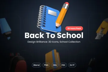 De volta às aulas ✏️ Pacote de Icon 3D