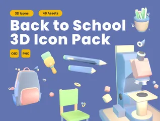 De volta à escola Pacote de Icon 3D