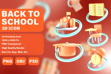 De volta à escola 3D Icon Pack