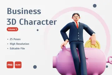 Personagem de Negócios Volume 3 Pacote de Illustration 3D