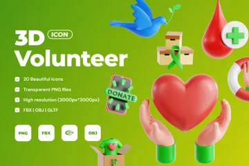 Voluntário Pacote de Icon 3D