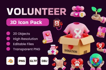 Volunteer 3D Icon Pack