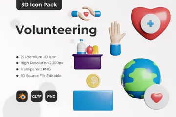 Volunteering 3D Icon Pack