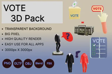 Vote 3D Icon Pack