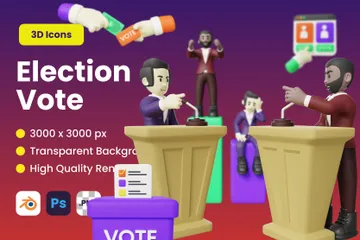 Votação Eleitoral Pacote de Illustration 3D