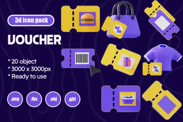 Voucher 3D Icon Pack