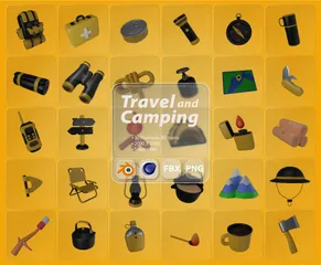 Voyage et camping Pack 3D Icon