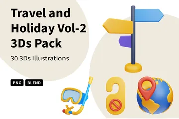 Voyages et vacances Vol-2 Pack 3D Icon