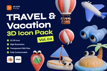 Voyages et vacances Vol 2 Pack 3D Icon