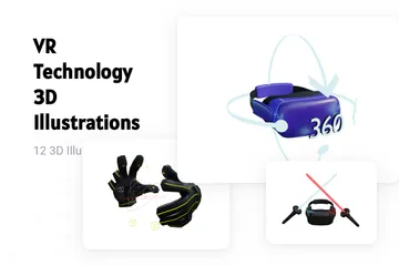 Technologie VR Pack 3D Illustration