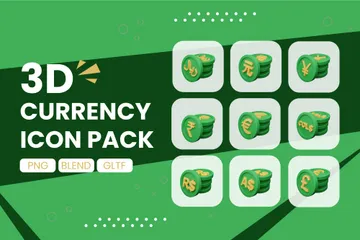 Währungsmünze 3D Icon Pack