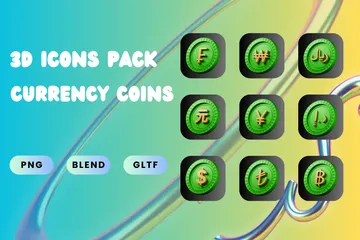 Währungsmünze 3D Icon Pack