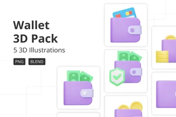 Wallet 3D Icon Pack