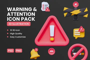 Warning 3D Icon Pack