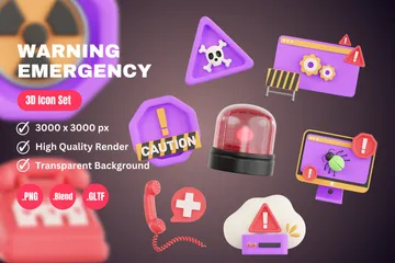 Warning And Emergency 3D Icon Pack
