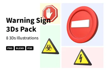 Warning Sign 3D Icon Pack