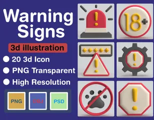 Warnsignale 3D Icon Pack