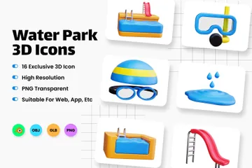 Wasserpark 3D Icon Pack