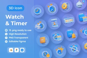 Watch & Timer 3D Icon Pack