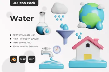 Water 3D Icon Pack