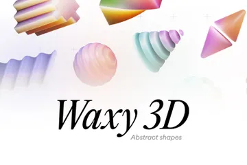 Waxy Abstract Shape 3D Icon Pack