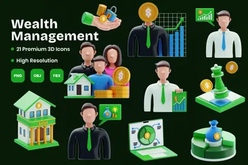 Wealth Management 3D Icon Pack