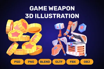 Weapon Game Assets 3D Icon Pack