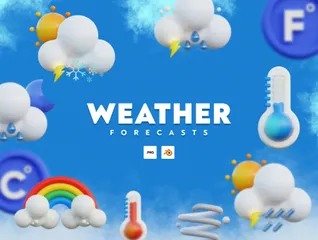 Weather Forecasts 3D Icon Pack