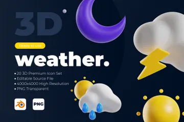 天気 3D Illustrationパック