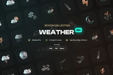 天気 気候 3D Iconパック