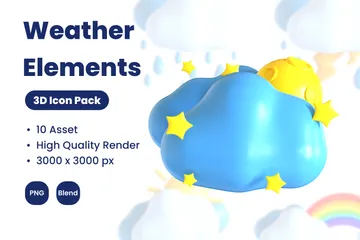 天気の要素 3D Iconパック
