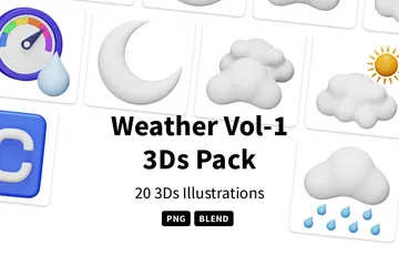 Weather Vol-1 3D Icon Pack