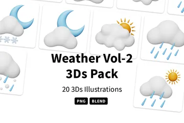 天気予報 Vol-2 3D Iconパック