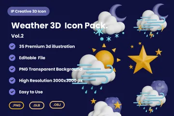 天気予報 Vol.2 3D Iconパック